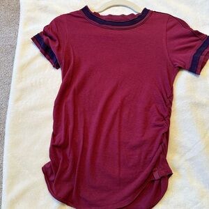 We The Free Maroon Top with Dark Blue Accents